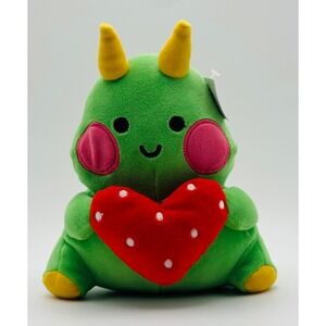 Target Bullseye Green Dinosaur Plush Red Polka Dot Heart Valentines 6in